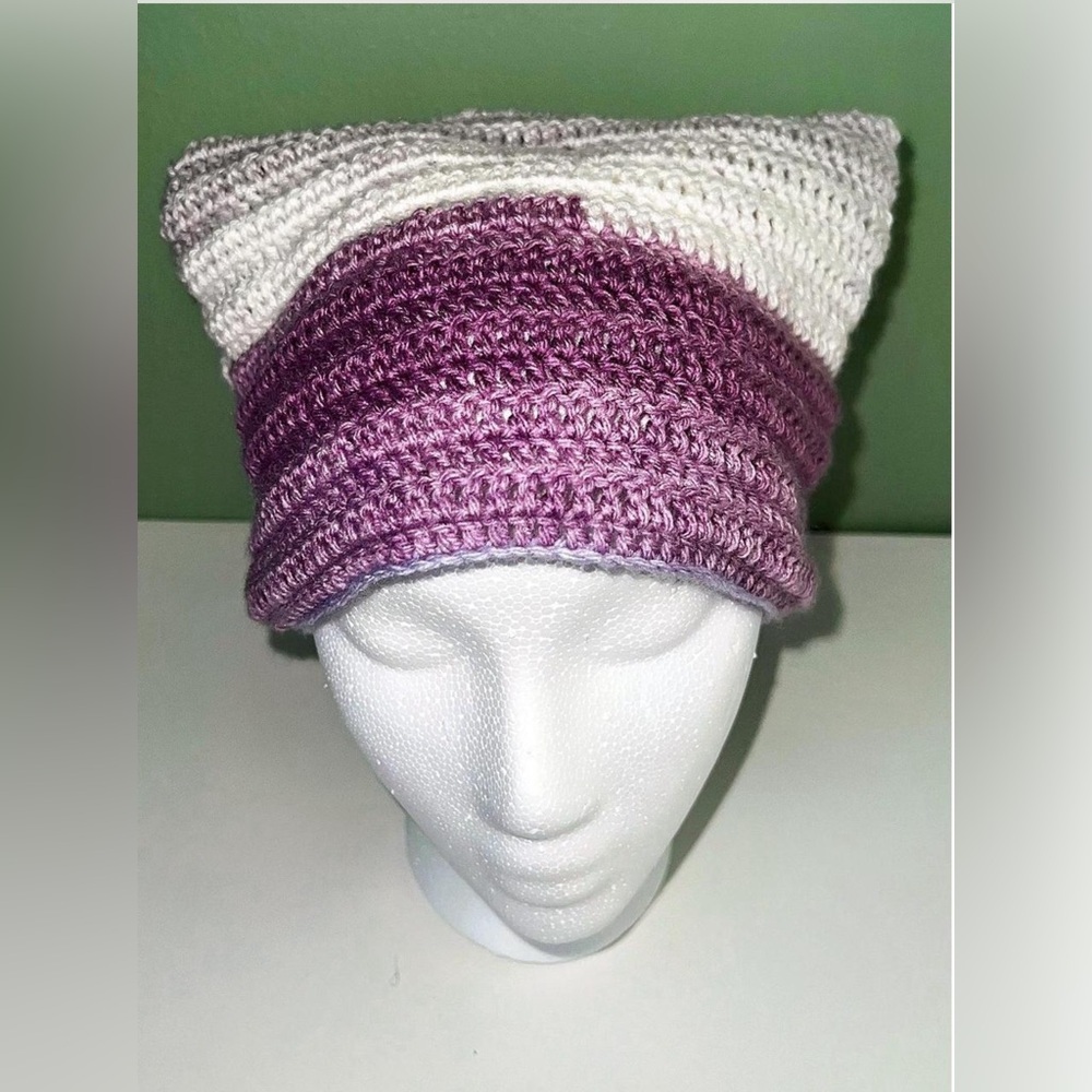 handmade crocheted cat ear beanie!